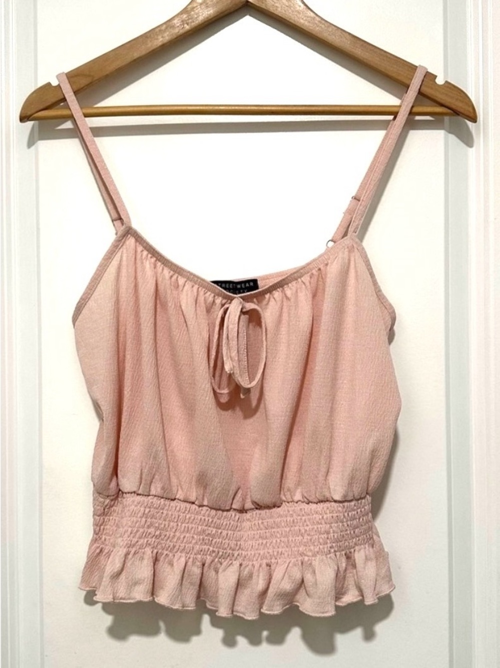 2/$15 Streetwear Society Cropped Blush Camisole with Smocked Waist